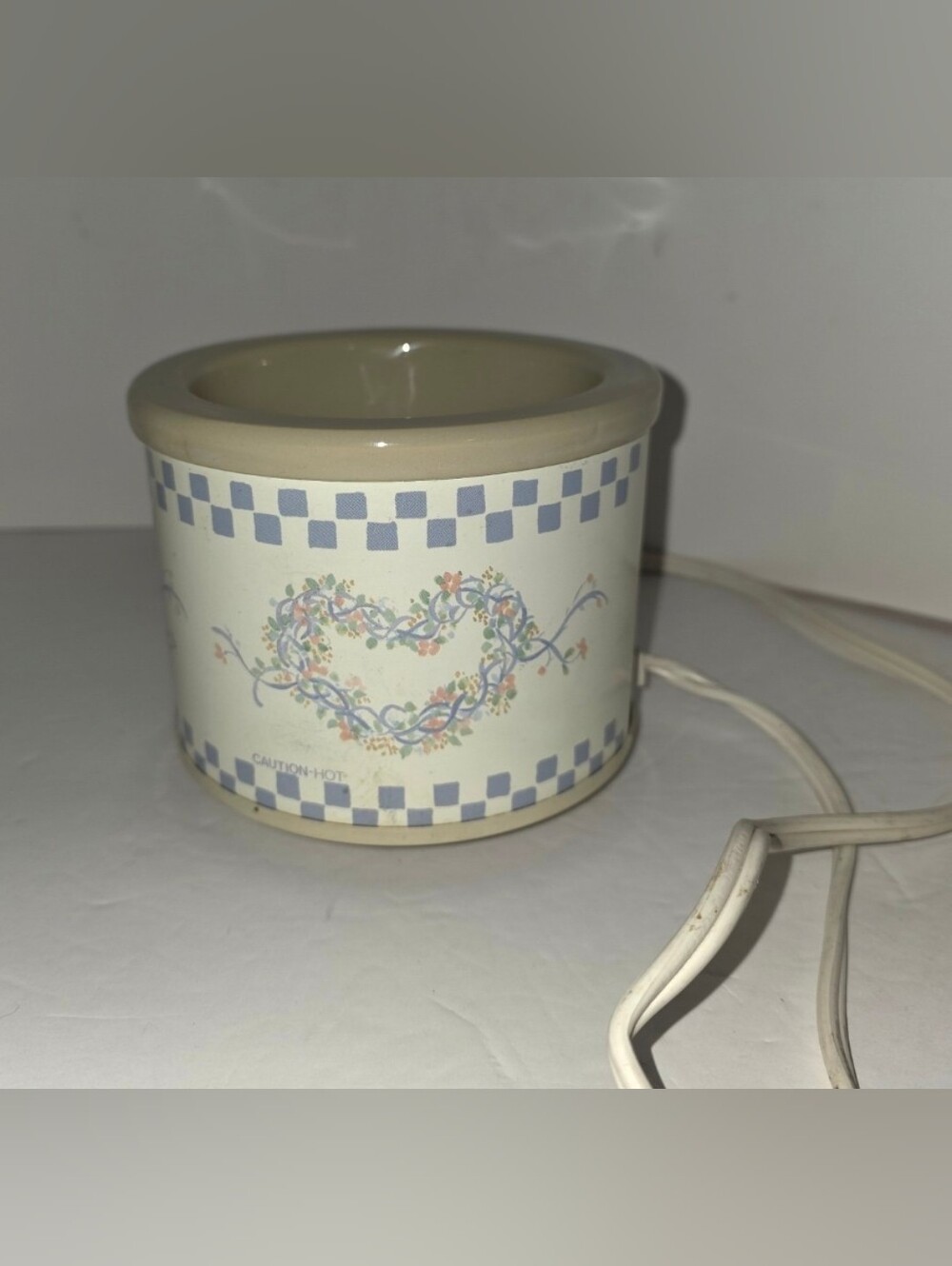 Vintage 1988 Rival Potpourri Crock Pot Blue Heart Country Cottage Core Farmhouse